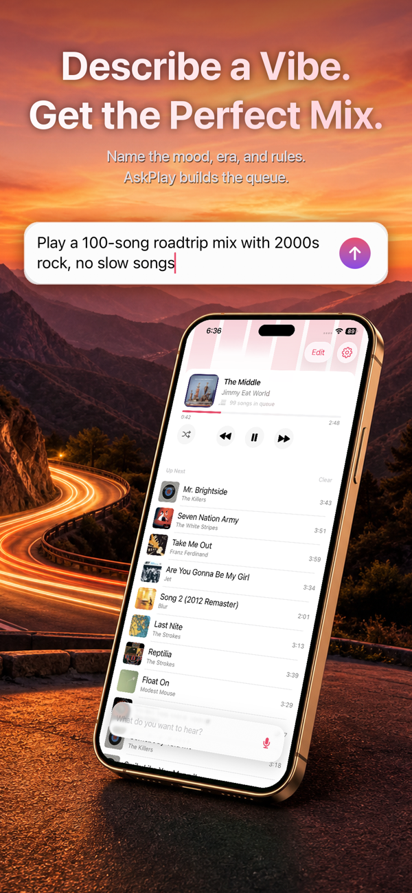 AskPlay on iPhone: describe a vibe and get the perfect mix