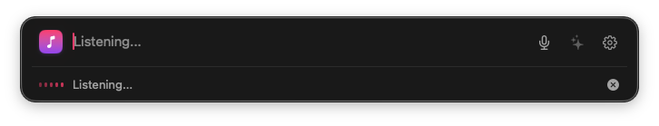 AskPlay prompt bar in voice-listening mode